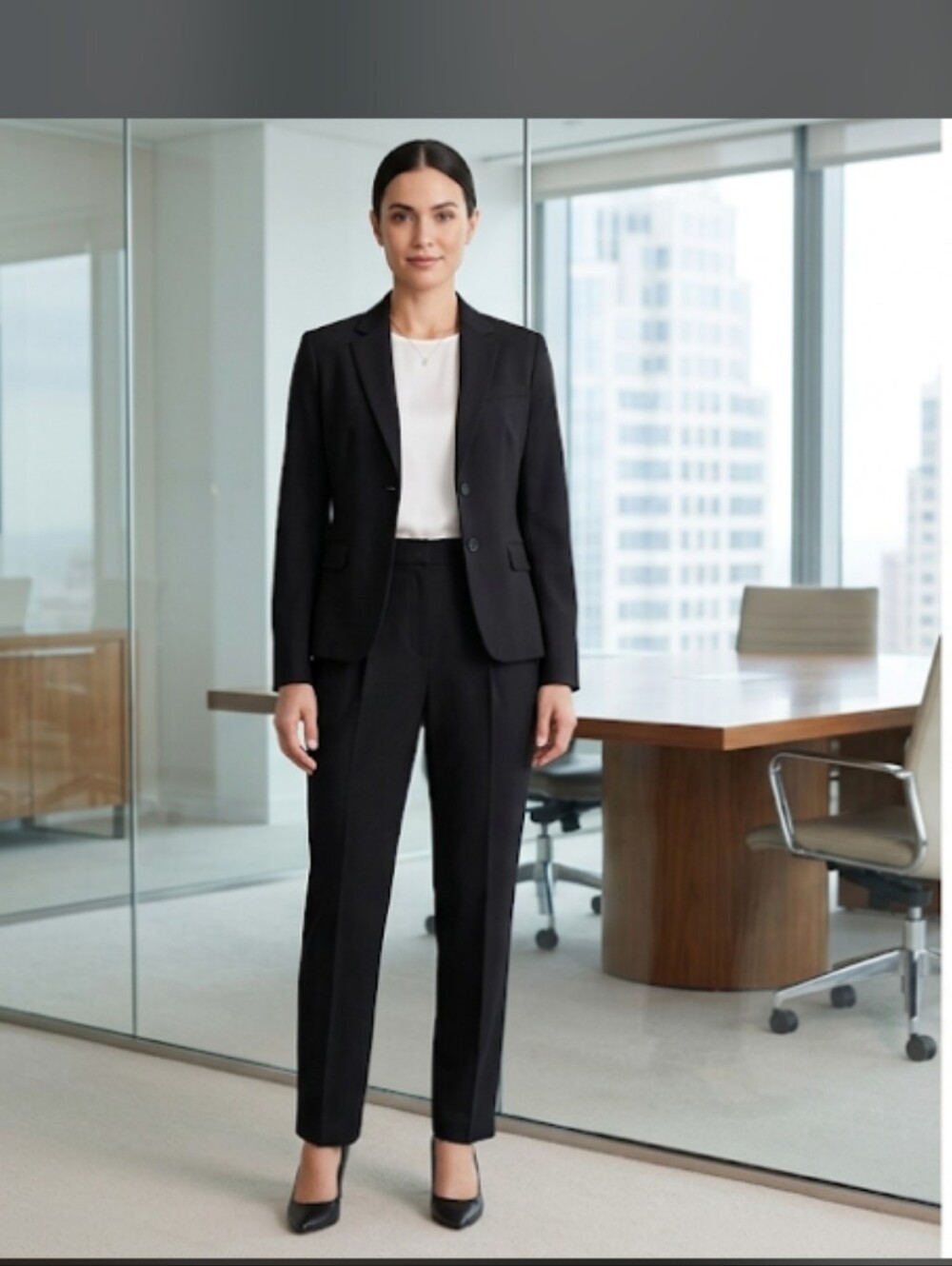Emma James Black Pant Suit 2pc Set 6 Corpcore Professional #7777